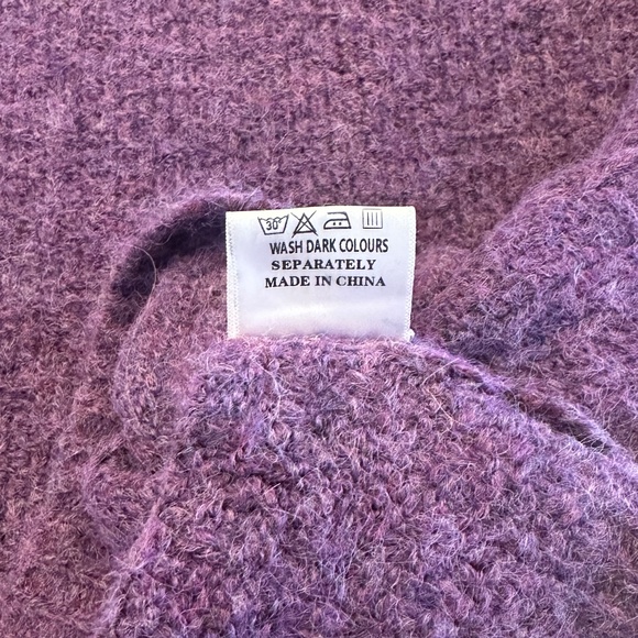 NWT - KATE HEWKO Heathered Purple Knit Balloon Sleeve Sweater - OS - Picture 16 of 16